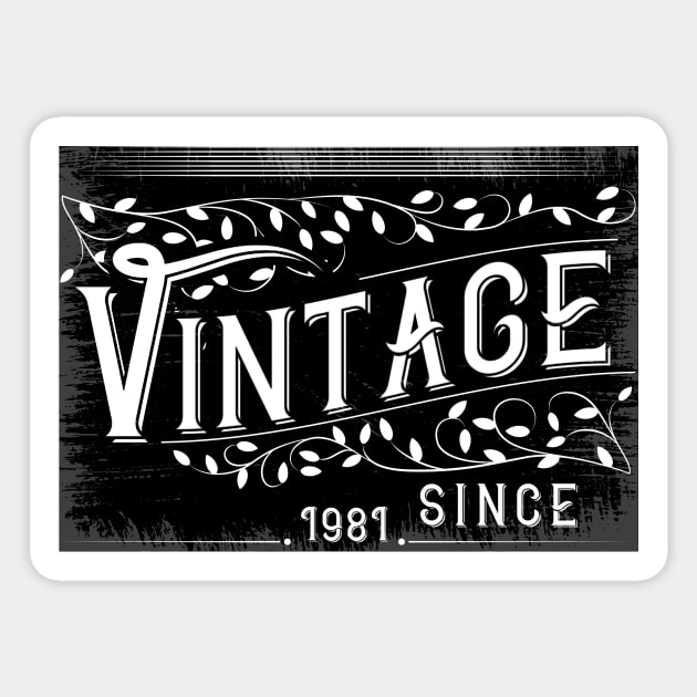 40th Birthday Gold Vintage 1981 Aged Perfectly Sticker by Ras-man93